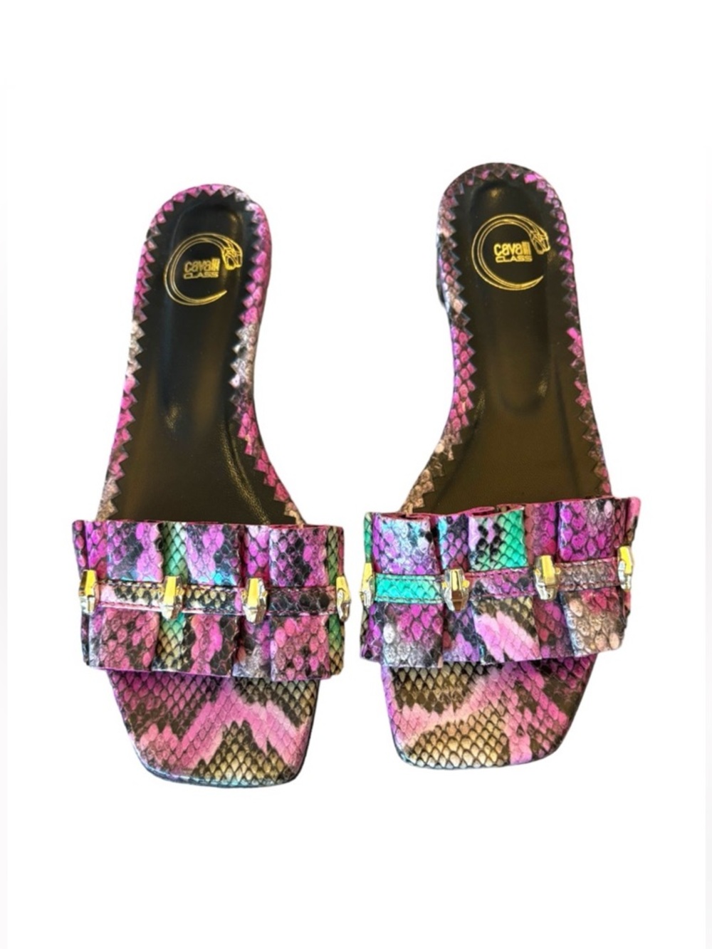 Cavalli Class Purple Slide Sandals Size 37 - Picture 2 of 10